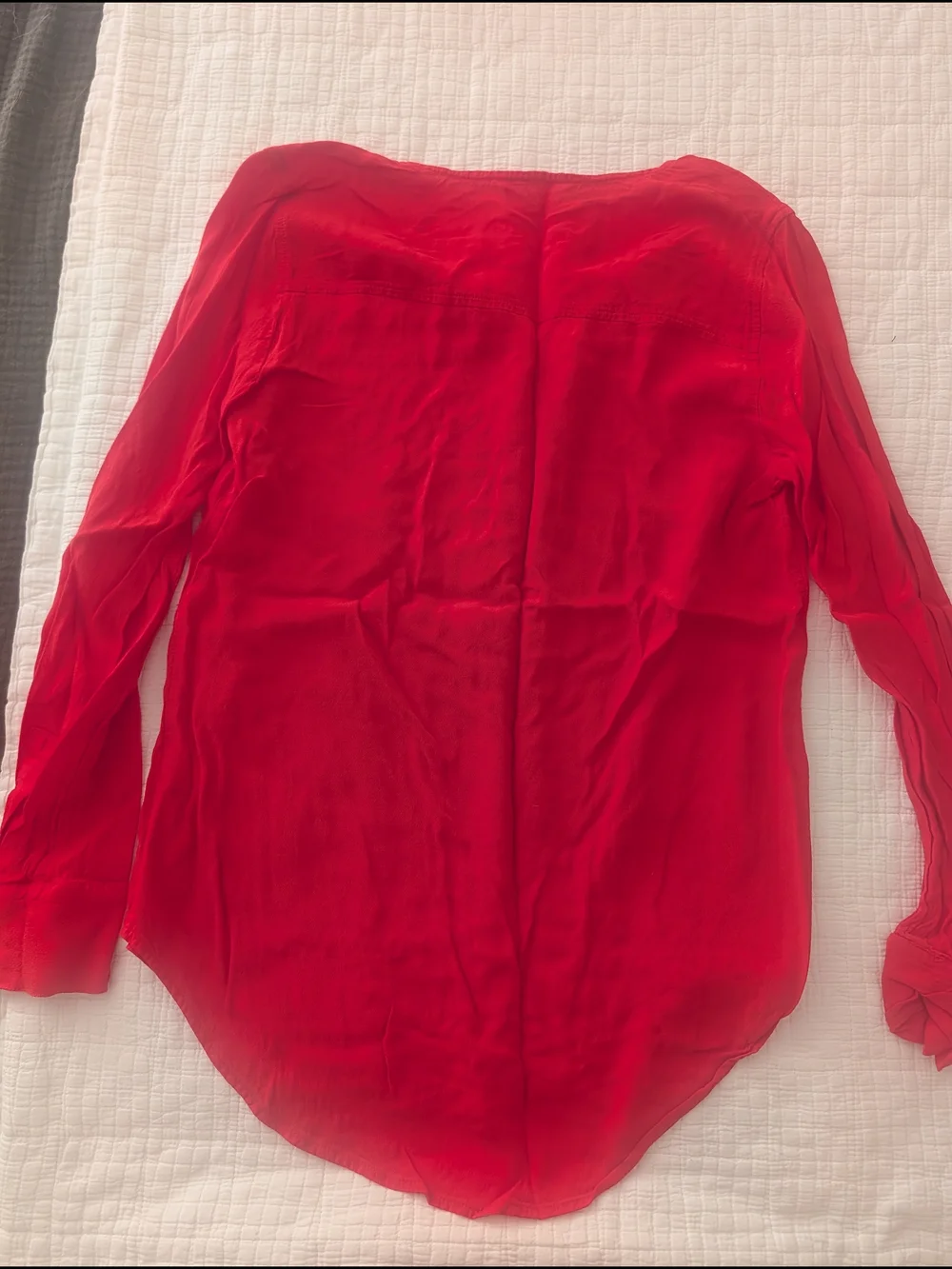 JCrew Red Long-Sleeve Blouse